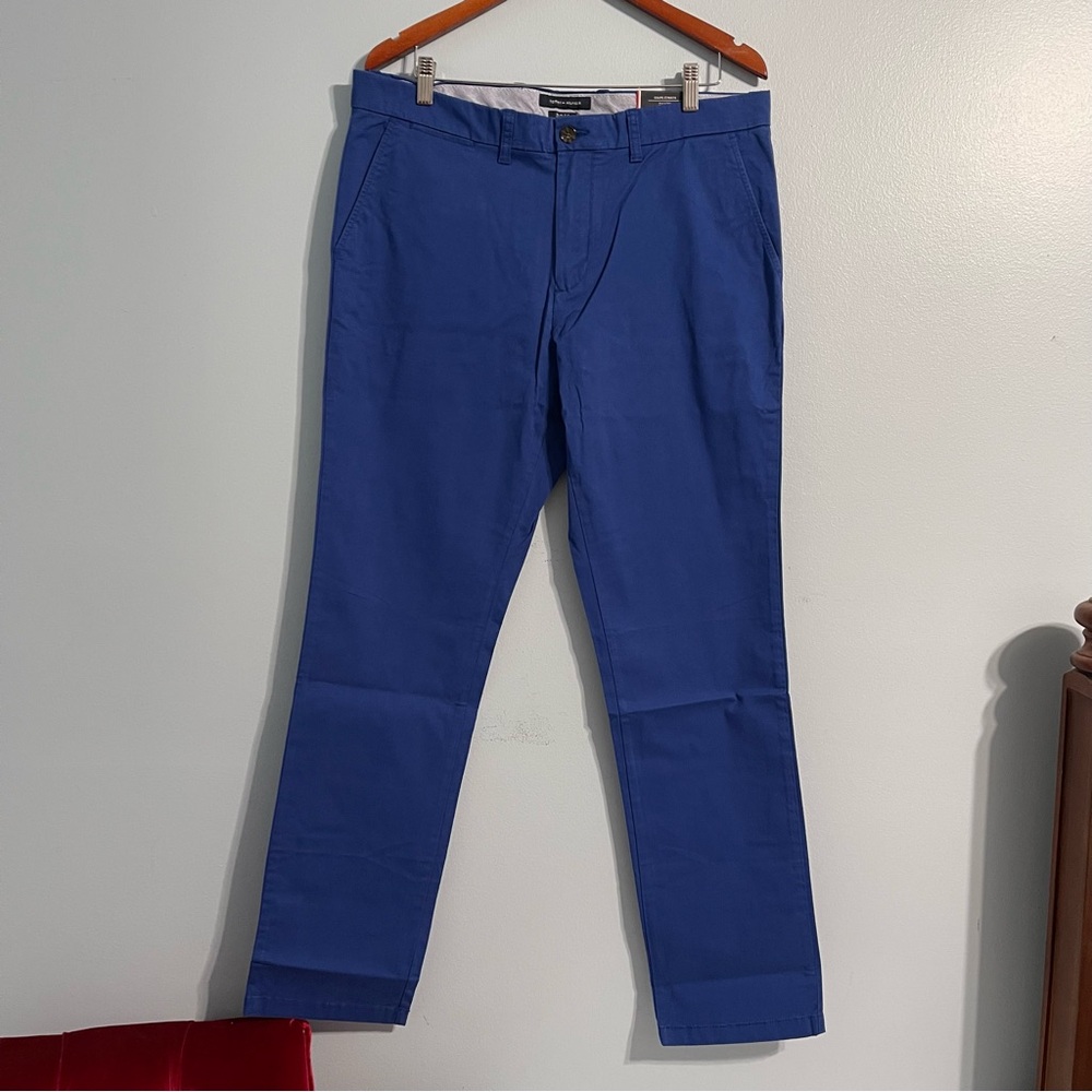 Tommy Hilfiger 36x30 Men's Blue slim fit chino dressing Pants #6